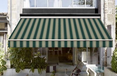 Sauleda Yeşil Krem Çizgili Tentelik Kumaş Pluton 2179 - 2
